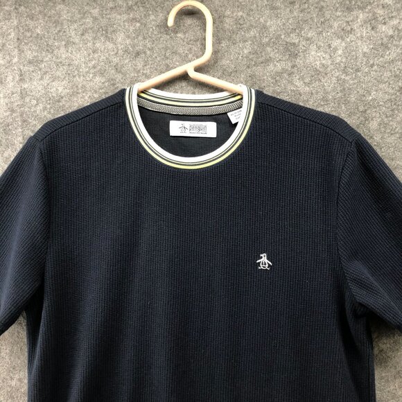 Original Penguin Munsingwear Waffle Short Sleeve T Shirt Mens XS Navy Blue - Picture 7 of 9